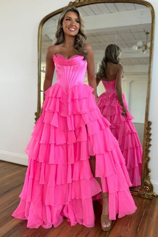 Robe de bal élégante en mousseline de soie bleu marine, décolleté en cœur, tenue de soirée pour 20e anniversaire, robe de remise de diplôme RB871