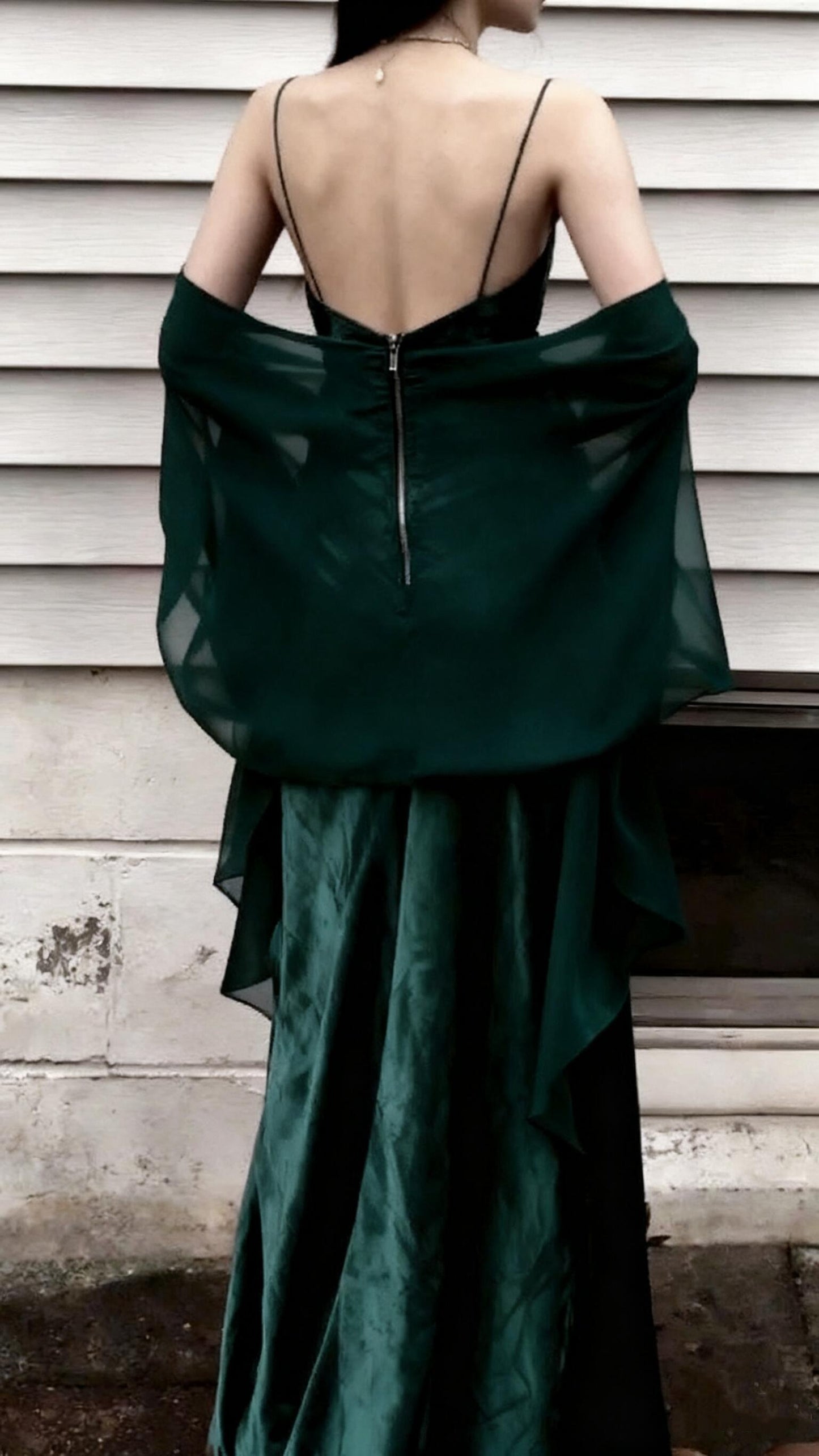 Robe de bal longue et sexy à bretelles spaghetti, vert foncé, robe de soirée fendue, robe de remise de diplôme, RB1202
