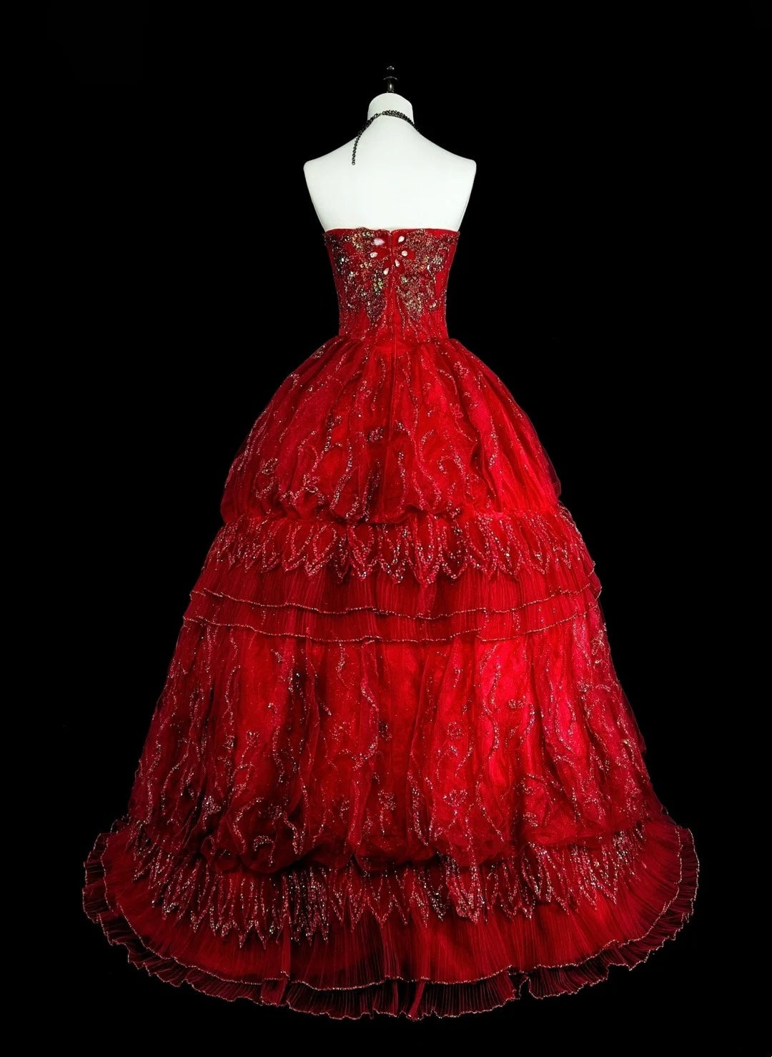 Vintage Abschlussballkleider Ballkleid Trägerlos Burgund Tüll 2000er Jahre Langes Partykleid N2383
