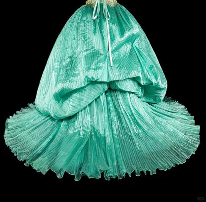 Bescheidene Ballkleider für den Abschlussball, One Shoulder, Grün, Bodenlang, Formelle Abendgarderobe N3518