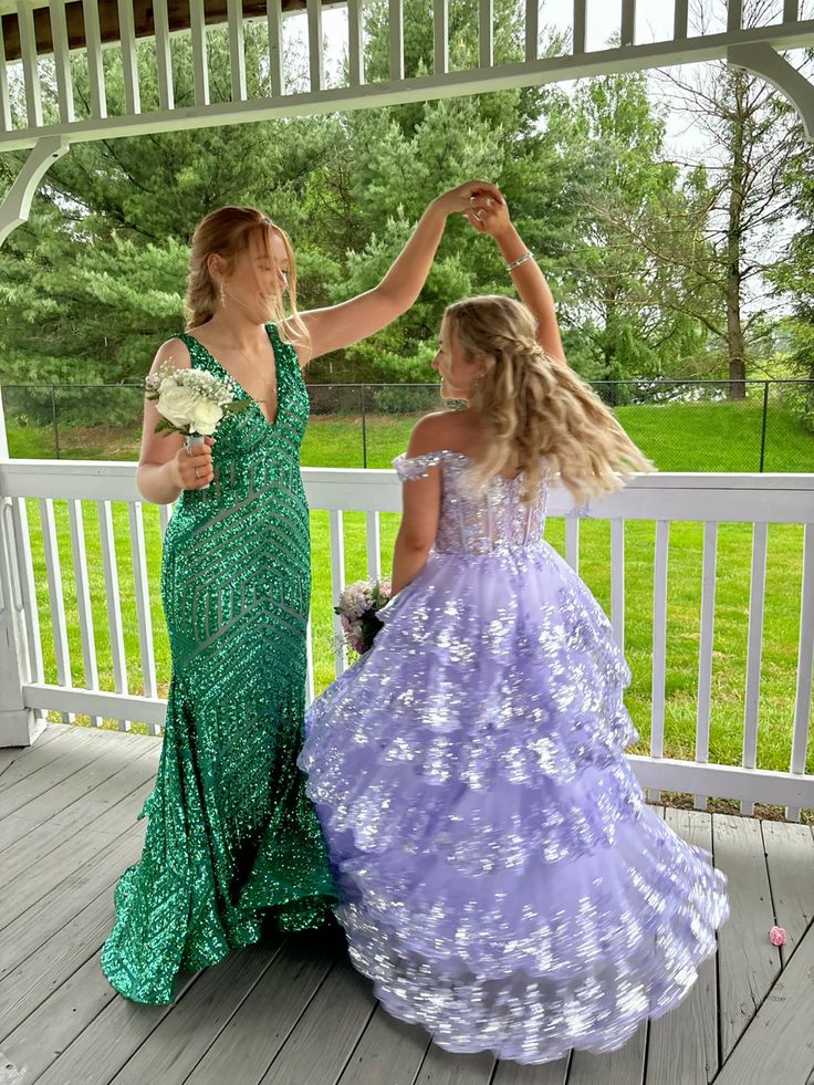 A-Line Lace Off-the-Shoulder Tiered Long Prom Dress with Slit Formal Evening Gowns AB501