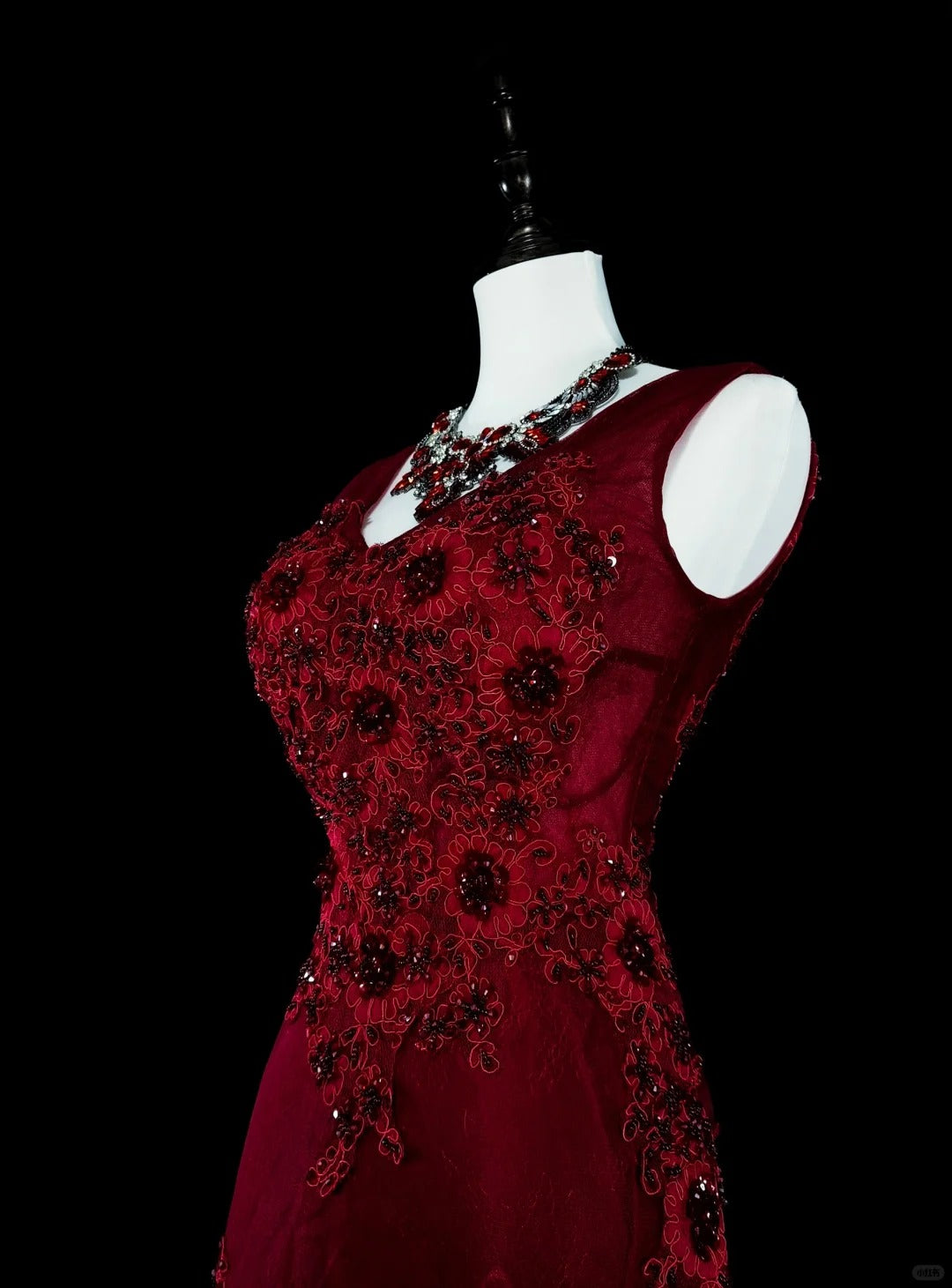 Robes de bal vintage esthétique Années 60 Rétro Col en V Sirène Bourgogne Longue Robe de soirée N2146