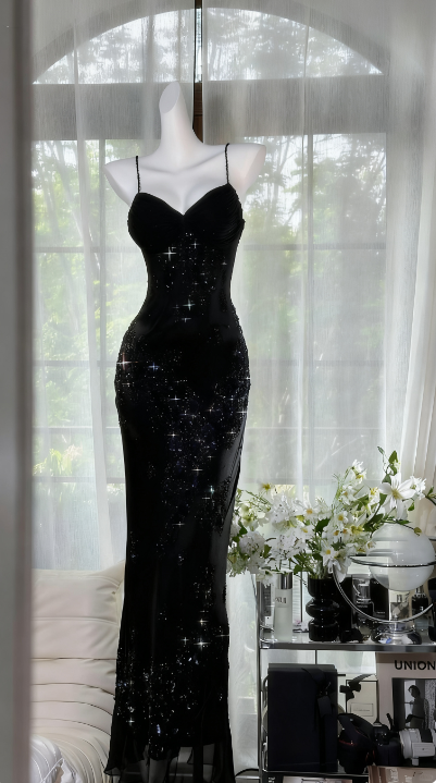 Robe de bal vintage sirène à bretelles spaghetti en mousseline de soie bleu roi, style rétro des années 1950, tenue de soirée, de remise de diplôme, pour 21e anniversaire, B634