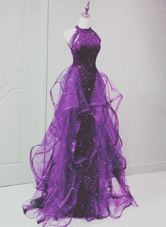Retro-Ballkleid mit hohem Kragen aus weinrotem Tüll mit Quasten, Abendkleid für Damen, Partykleid, langes formelles Ballkleid, Kleid zum 21. Geburtstag AB1304