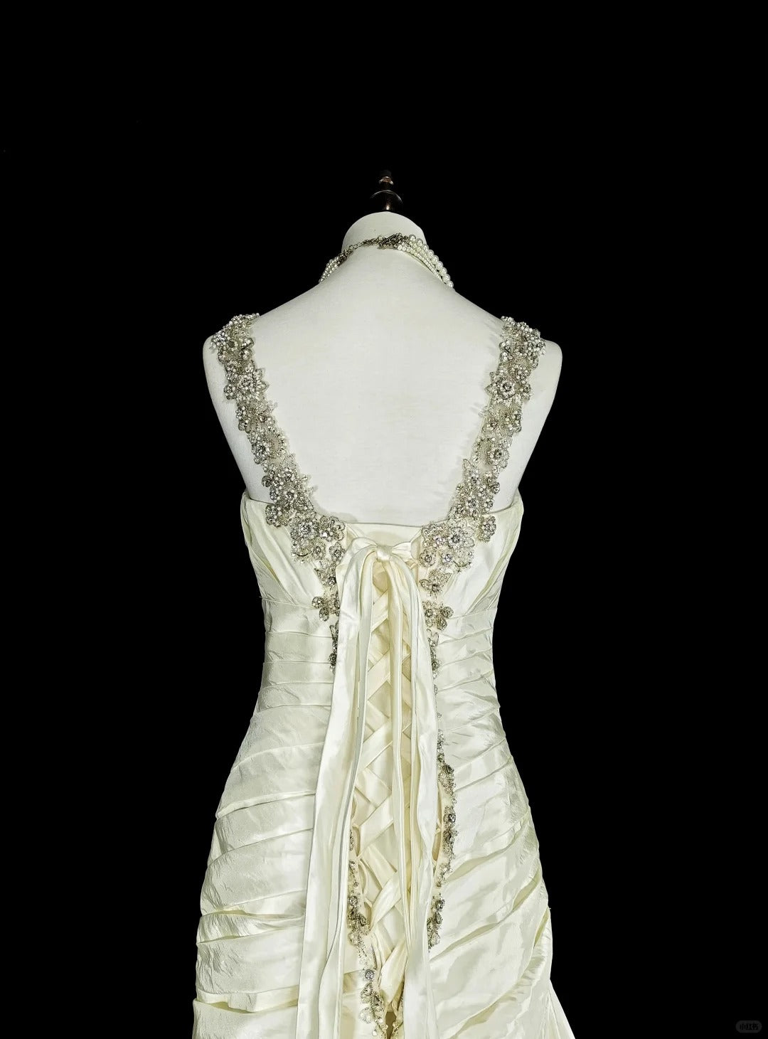 Vintage Brautkleid im Meerjungfrauenstil der 80er Jahre, elfenbeinfarben, figurbetont, figurbetont, N1609
