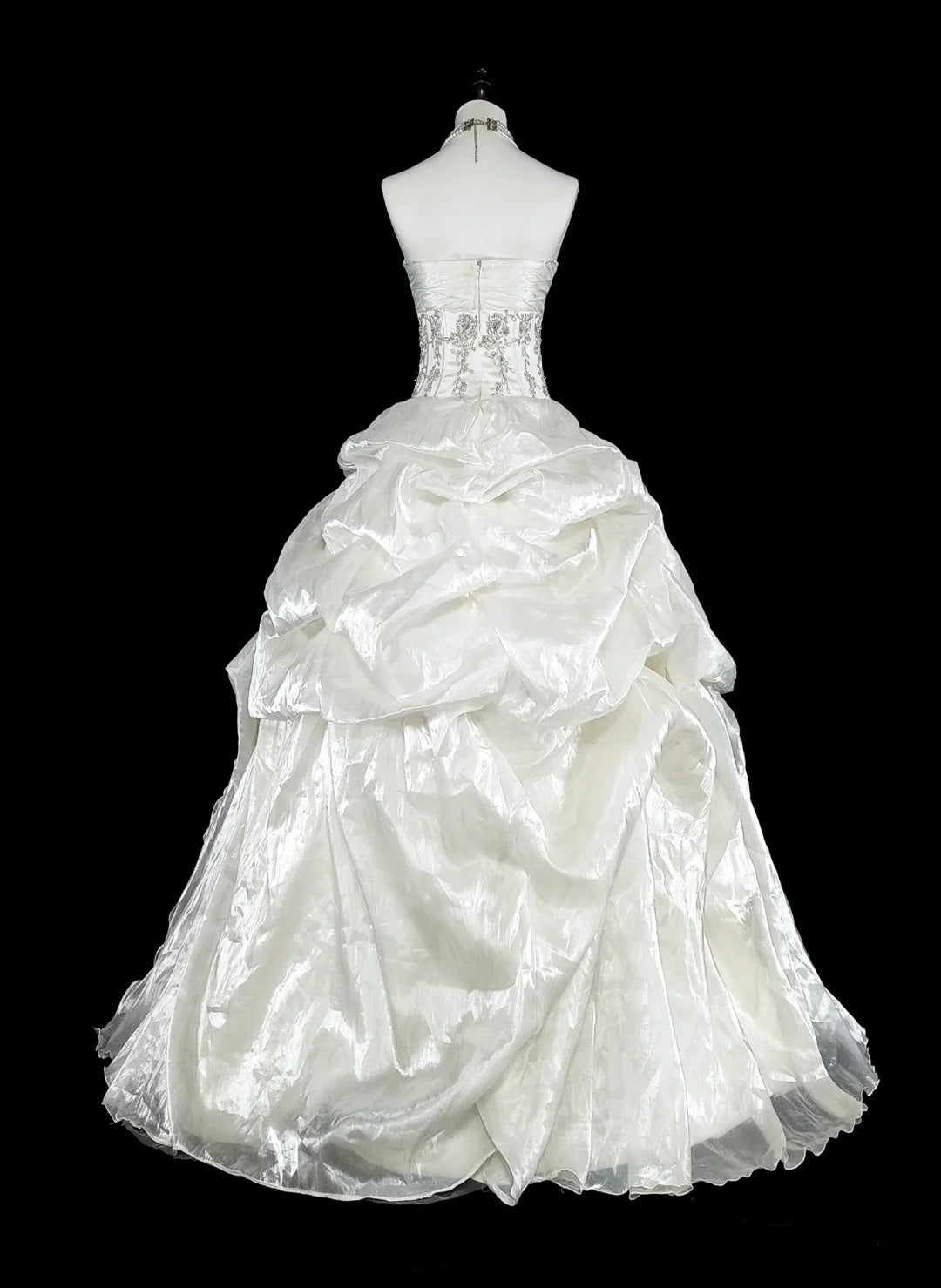 Romantische Brautkleider Ballkleid Herzförmiger Ausschnitt Elfenbein mit Perlenkristallen Langes Brautkleid N3412