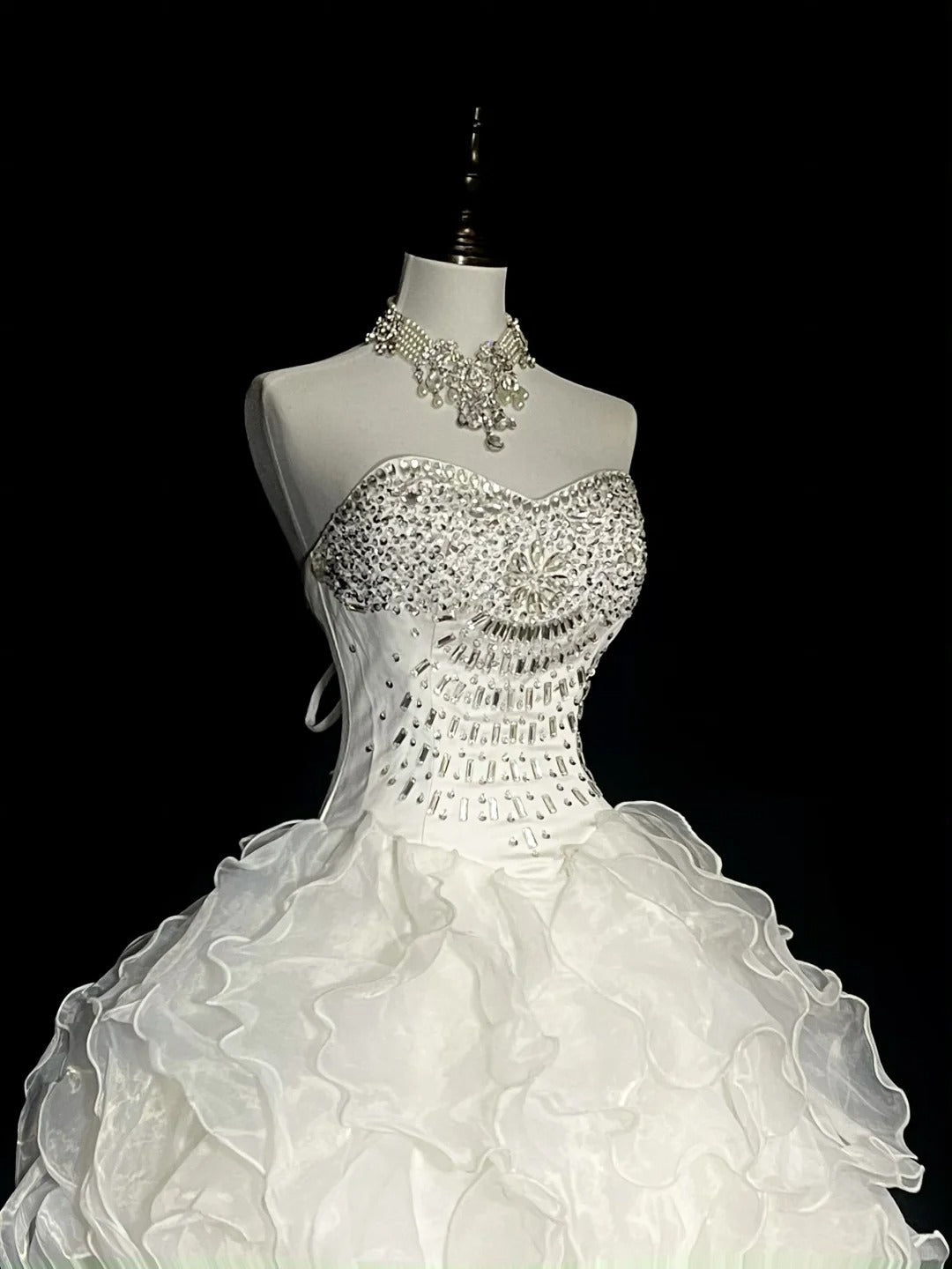Vintage 80er Jahre Brautkleid Ballkleid Herzausschnitt Weißes Tüll Langes Brautkleid Figurbetontes Brautkleid N1467