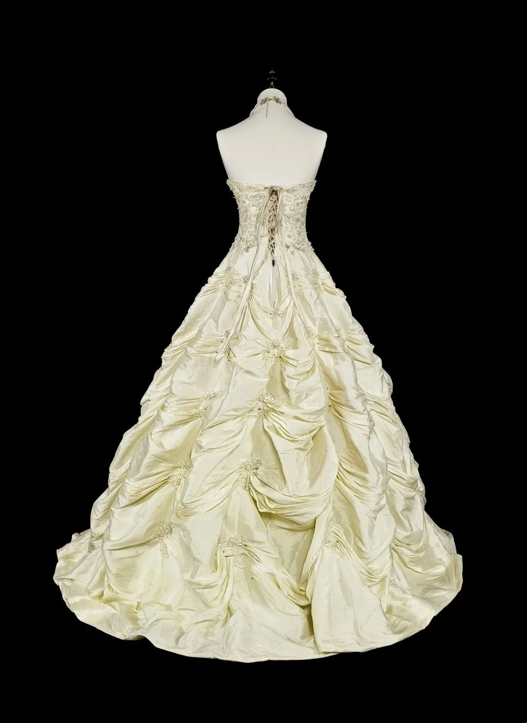 Vintage 80er Jahre Brautkleid Ballkleid trägerlos Taft langes Brautkleid tailliertes Brautkleid N1465