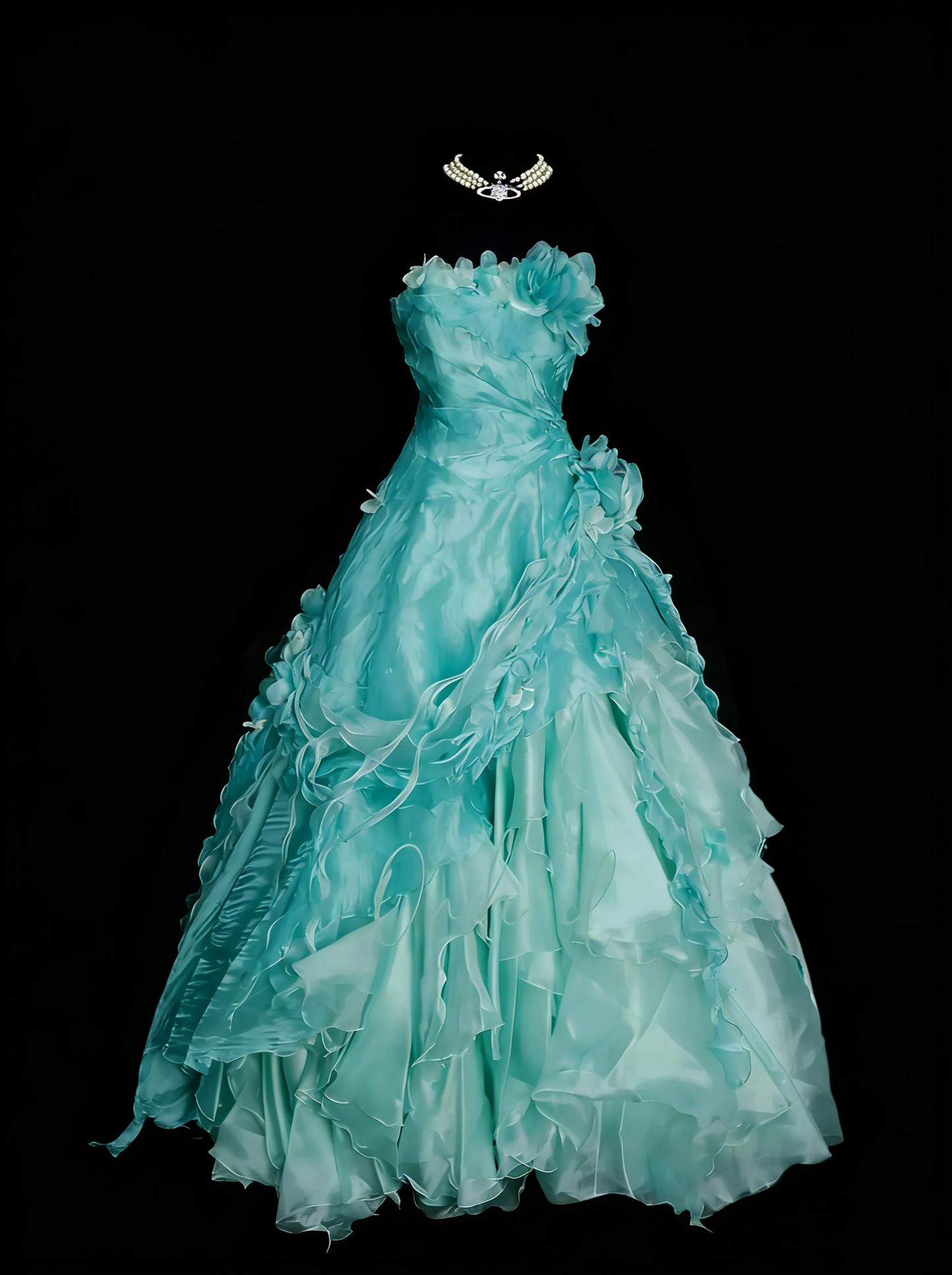 Robe de bal vintage bustier bleue à volants, robe de quinceañera longue, taille 15, Vestidos De Fiesta N1448