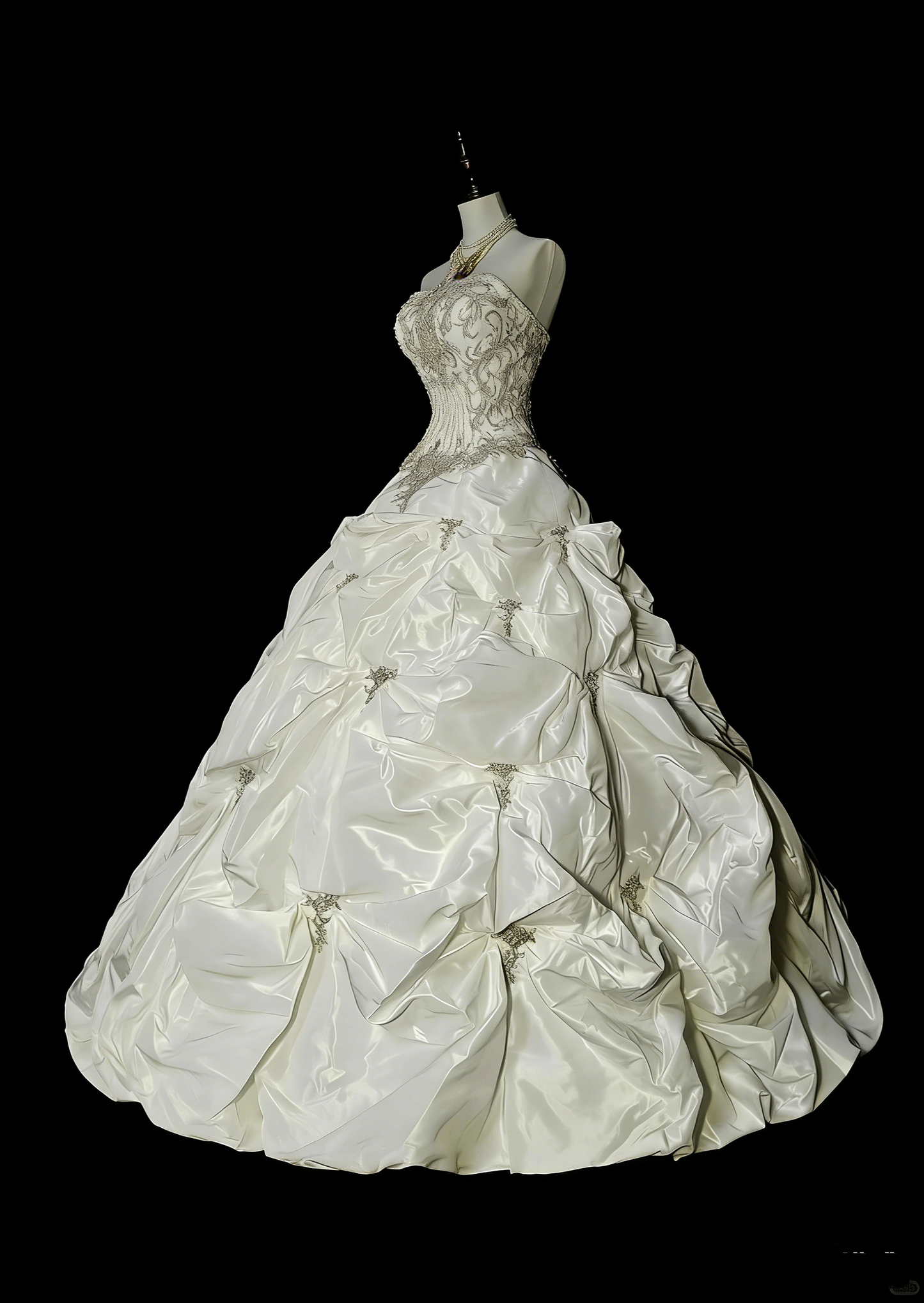 Vintage 80er Jahre Brautkleid Ballkleid trägerlos langes Brautkleid tailliertes Brautkleid N1594