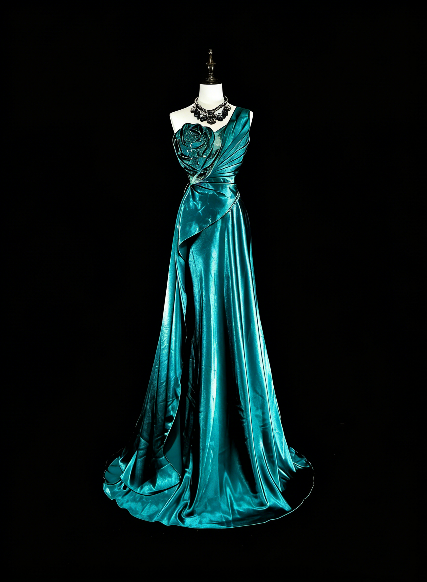 Vintage-Abendkleider im Stil der 1950er Jahre: Klassisches A-Linien-Kleid in Dunkelgrün, lang, inspirierend, für festliche Anlässe (N1992)