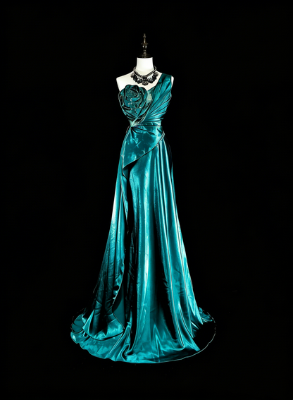Vintage-Abendkleider im Stil der 1950er Jahre: Klassisches A-Linien-Kleid in Dunkelgrün, lang, inspirierend, für festliche Anlässe (N1992)