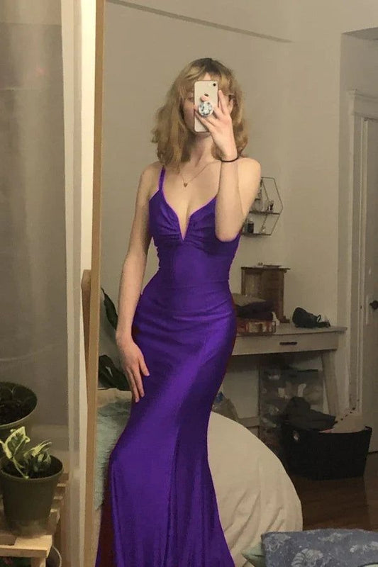 Robe de soirée longue sirène bordeaux, inspiration pour bal de promo N269