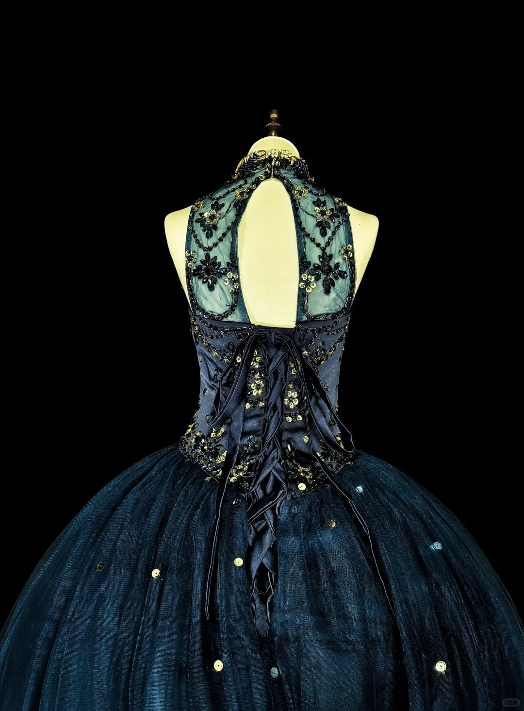 Bescheidene Abschlussballkleider Ballkleid Marineblau Tüll Ärmellos Sweet 16 Kleid Formelle Abendgarderobe N3515