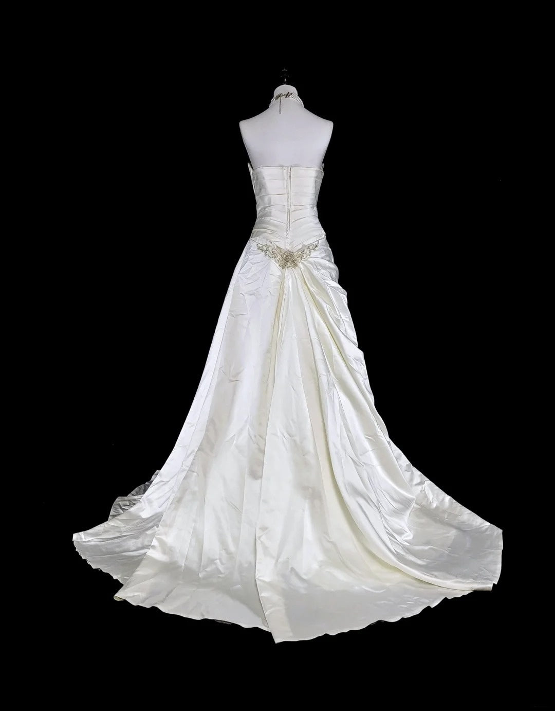 Robes de mariée uniques sirène bustier ivoire avec cristaux perlés longue robe de mariée N3419