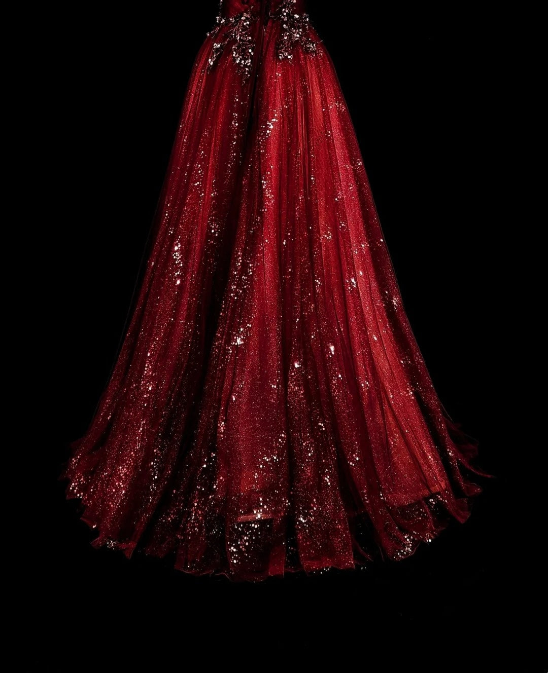 Robe de bal vintage style années 50, robe de bal rétro élégante à épaules dénudées bordeaux longue avec appliques N1995