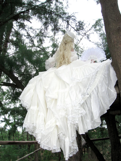 Robe de mariée princesse, robe de bal épaules dénudées en dentelle et tulle blanc, robe de mariée longue et cintrée AB2407