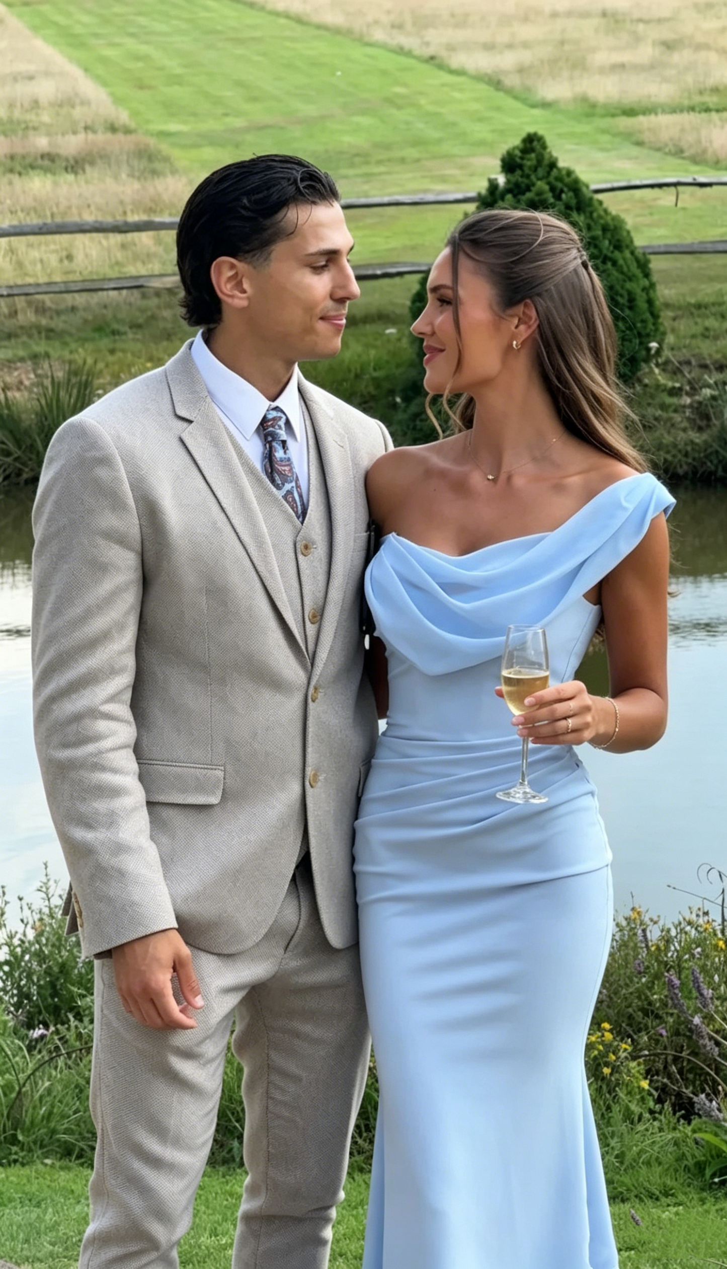 Sexy Meerjungfrau, schulterfrei, hellblau, Chiffon mit Falten, Abendkleider für Frühling, Sommer, Strand, formelle Anlässe, Hochzeitsgäste N2558