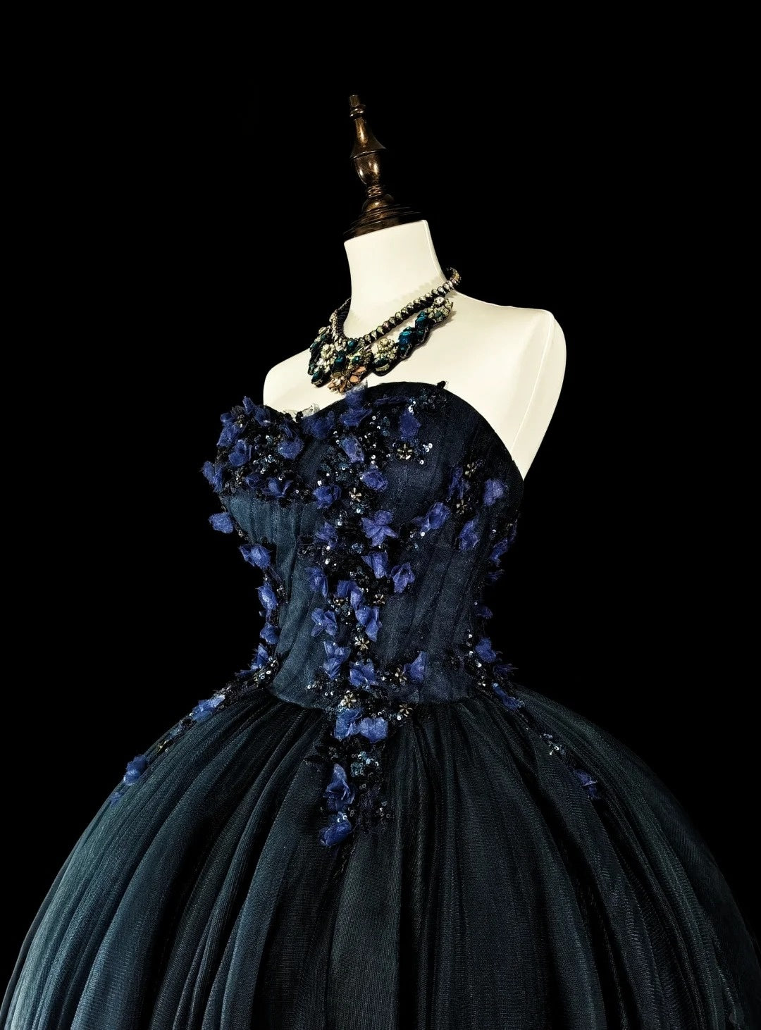 Robe de bal vintage, esthétique années 50, rétro, élégante, sans bretelles, en tulle, longue robe de soirée N2004