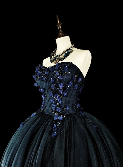 Robe de bal vintage, esthétique années 50, rétro, élégante, sans bretelles, en tulle, longue robe de soirée N2004