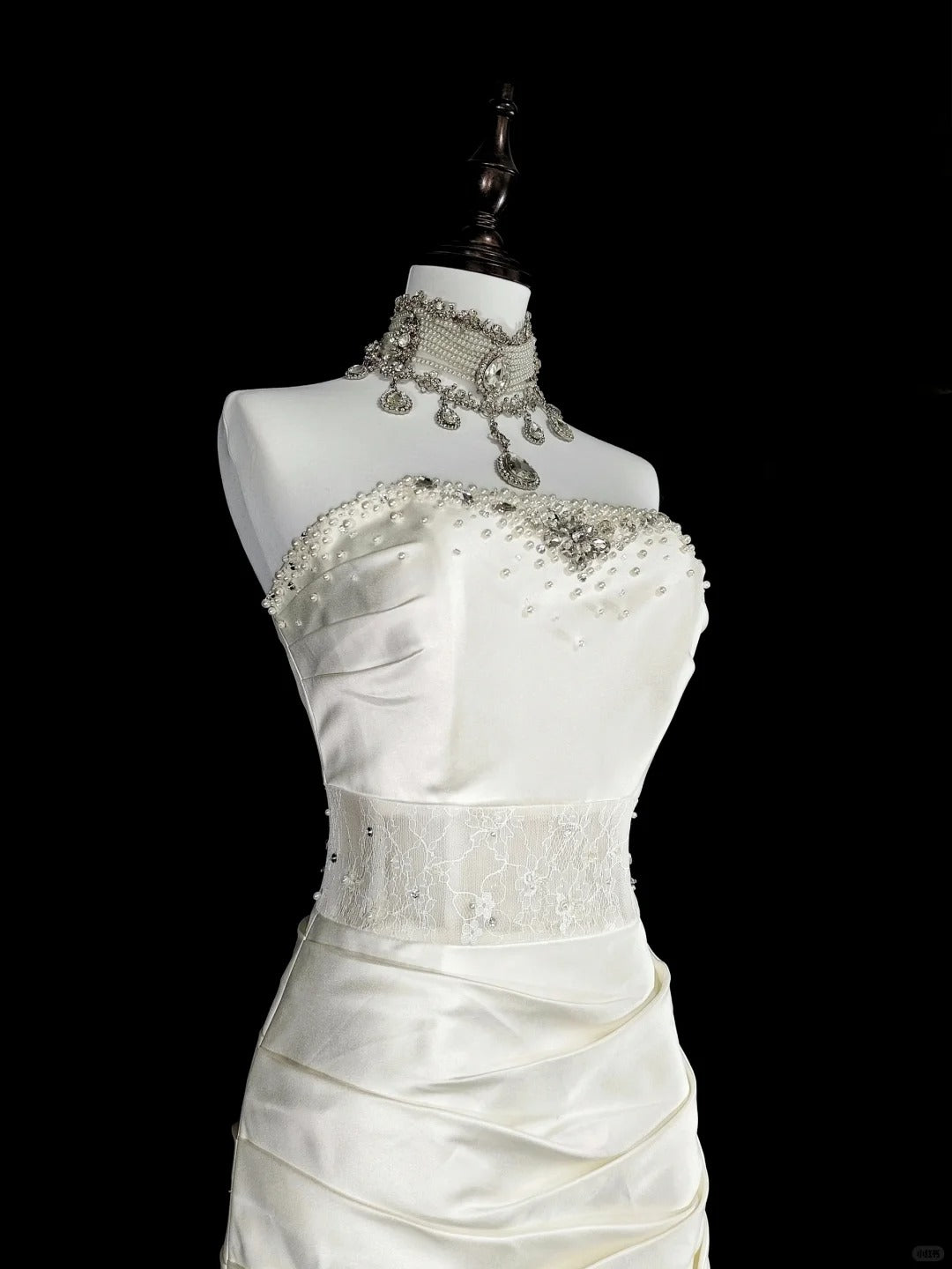 Robes de Mariée Uniques Sirène Bustier Dentelle Sans Manches Longue Robe de Mariée Blanche N3512