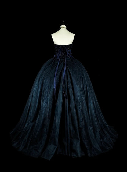 Robe de bal vintage, esthétique années 50, rétro, élégante, sans bretelles, en tulle, longue robe de soirée N2004