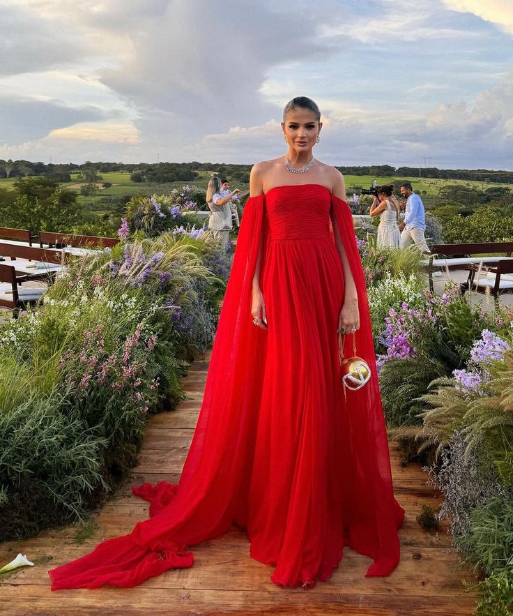 Elegant A Line Off The Shoulder Red Mother of the Bride/Groom Dress Simple Evening Formal Prom Dress AB443