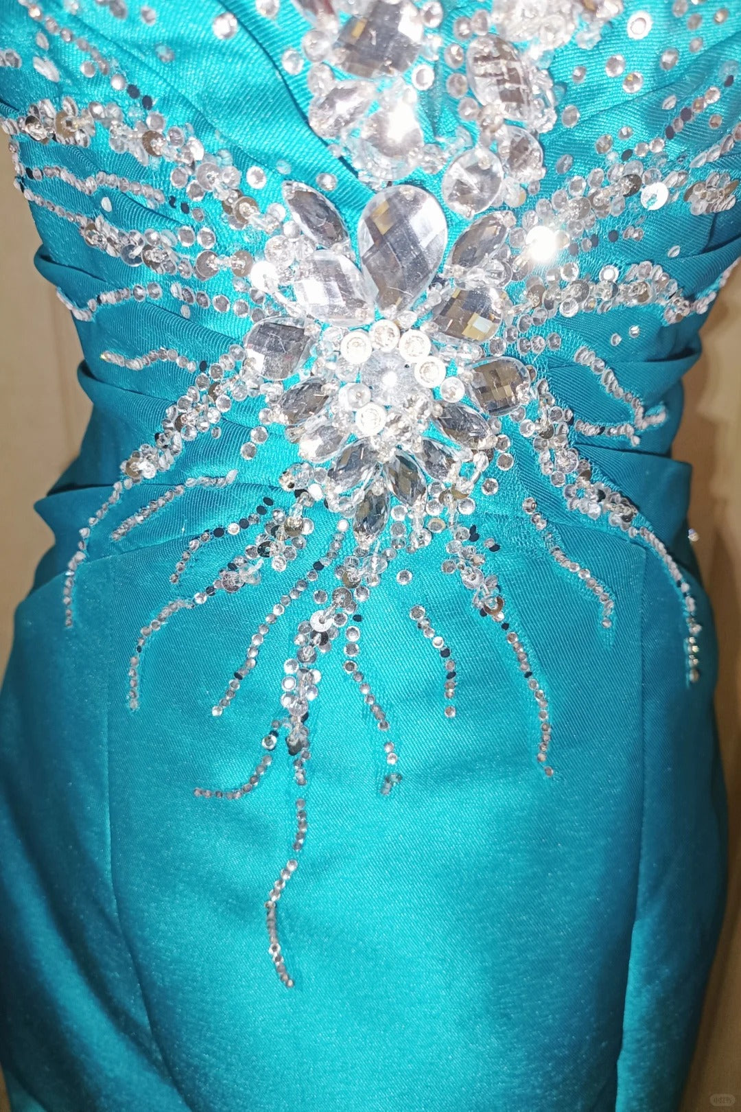 Élégante robe sirène bustier bleue avec perles pour 18e anniversaire, tenue de soirée formelle pour le bal N4185
