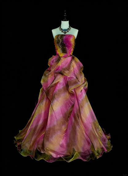 Robe de bal ravissante sans bretelles en tulle, robe de soirée longue et élégante N1419