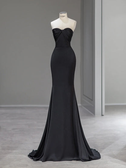Beautiful Mermaid Sweetheart Black Tie Dress Long Prom Dresses Inspo Evening Outfits RB3994