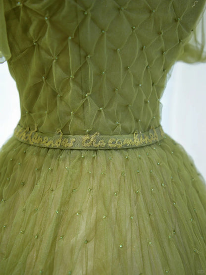 Elegantes Ballkleid Grün Quadratischer Ausschnitt Tüll Langes Abendkleid 18. Geburtstag Abschlussballkleider N2853