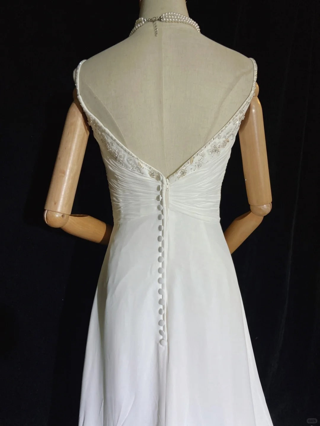 Robes de mariée uniques ligne A Bretelles Spaghetti Plage Bohème Mousseline Avec Écharpe Robe de mariée longue blanche N3611