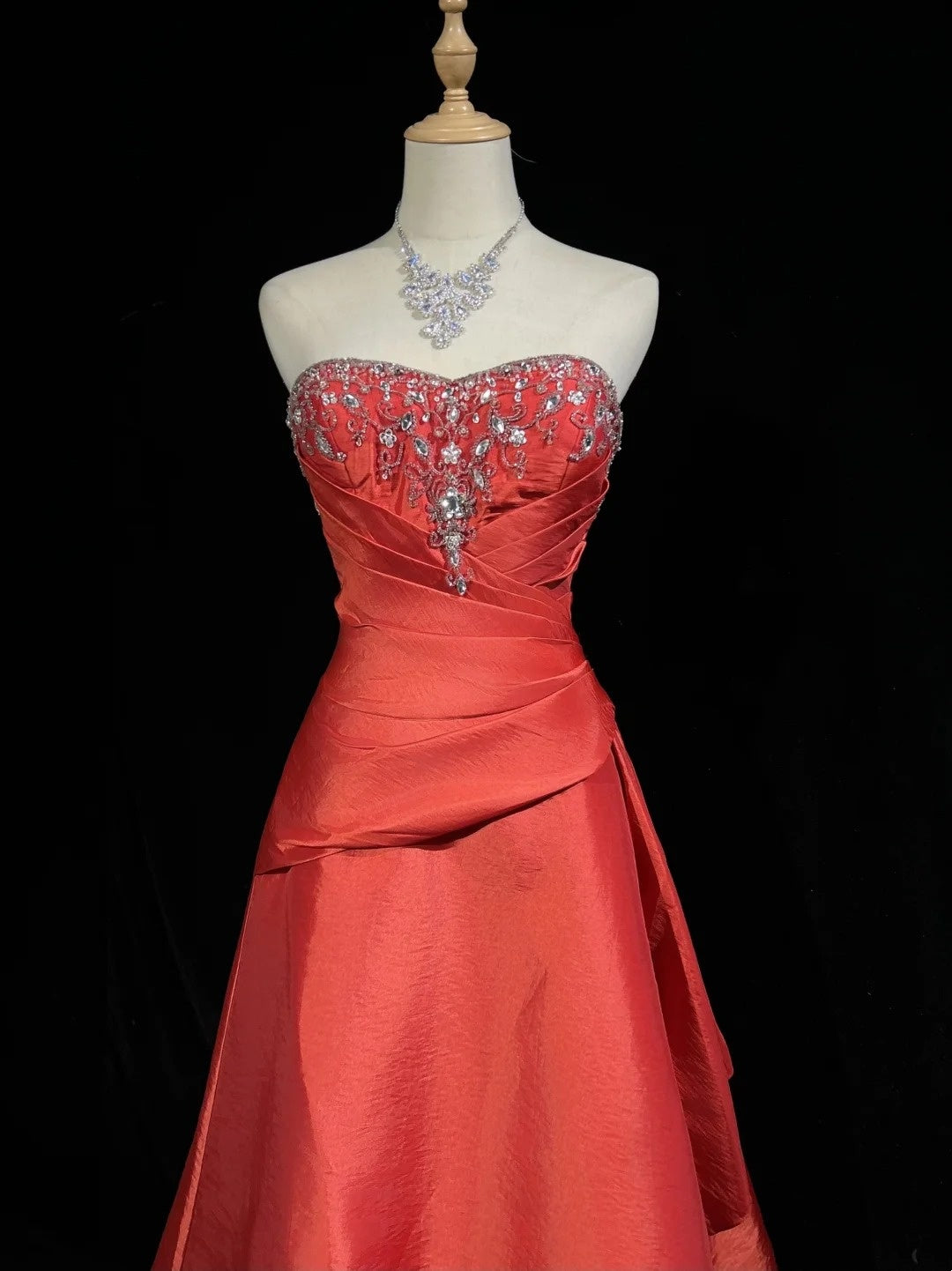 Robes de bal glamour Robe de soirée bustier rouge rouille avec perles Tenues de soirée formelles N3818