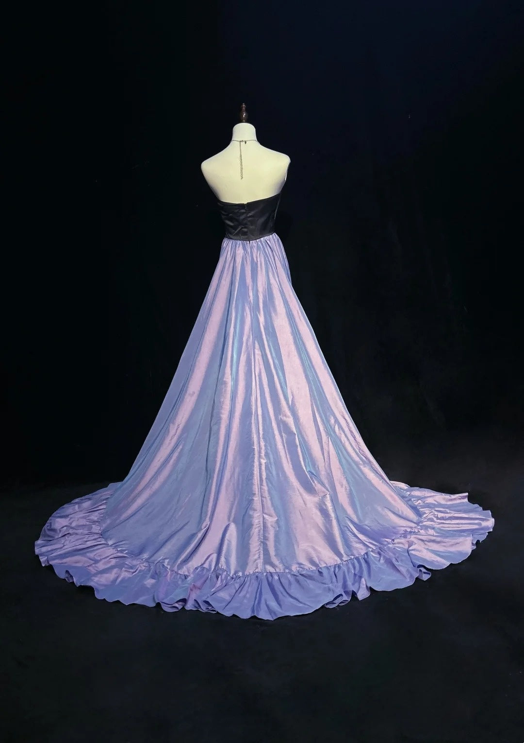 Robes de bal vintage asymétriques bustier satin noir lilas années 90 robe de soirée formelle N2653