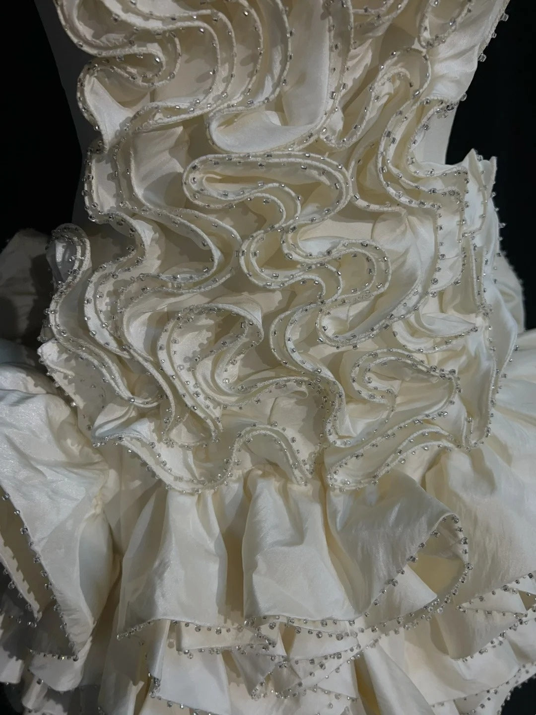 Timeless Wedding Dresses Sheath Strapless Beige Satin With Ruffled Short Bridal Gown N3004