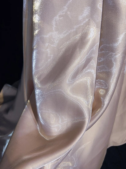 Vintage Abschlussballkleider Inspo Meerjungfrau schulterfrei rosa Satin 80er mit Spitze Abendkleider N3374