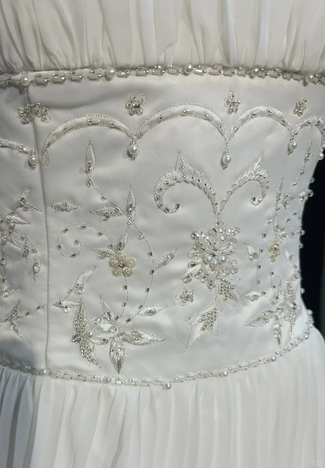 Vintage 90er Brautkleider A-Linie Spaghettiträger Chiffon Weiß Plissiert Sommergarten Langes Brautkleid N3830