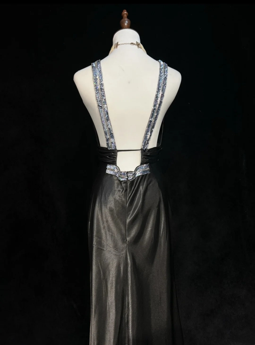 Bescheidene Ballkleider Inspo Meerjungfrau 90er Jahre V-Ausschnitt Grau mit Perlen für Damen Abendkleid N3283