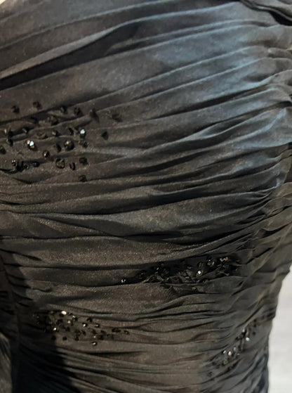Robes de bal vintage Trapèze Bustier Robe de soirée noire sans manches Années 90 Longue Robe de soirée formelle N2635