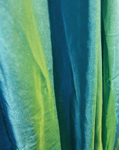 Robes de bal modestes sirène col en V bleu mousseline corsage dos nu robes de soirée formelles longueur ras du sol N3483