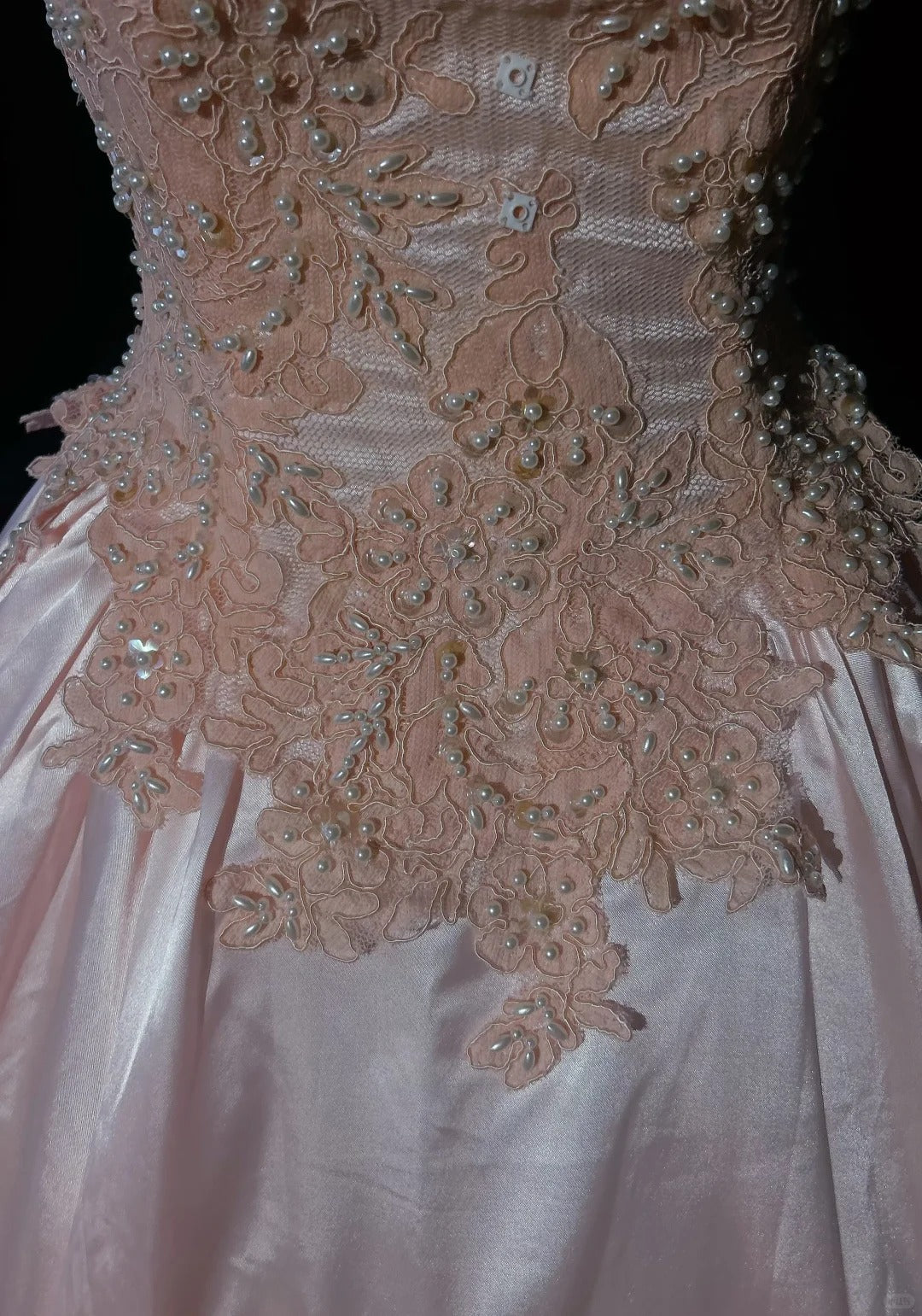 Vintage Prom Dresses 1960s Ball Gown Strapless Blush Pink With Lace Floor Length Sleeveless Evening Formal Outfits RB5121