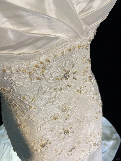 Vintage Prom Dresses Inspo Mermaid Spapghetti Strap White Long 1980s With Lace Wedding Gowns N3337