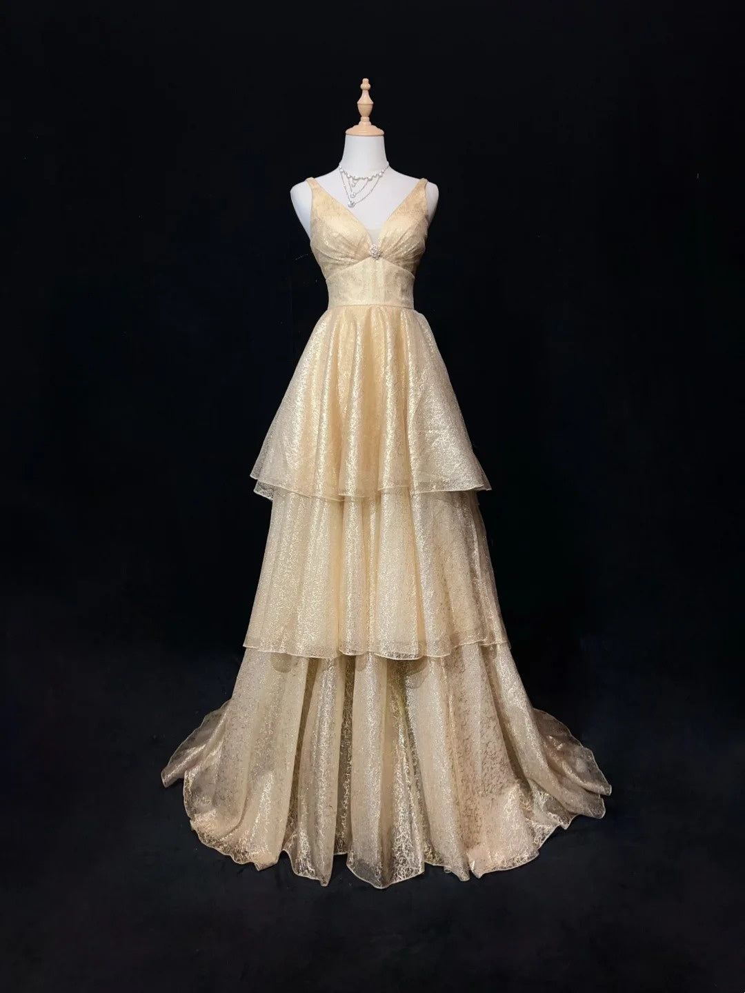 Vintage Abschlussballkleider Ästhetik 80er Jahre Retro Ballkleid Champagner Pailletten Bodenlang Abendgarderobe N2326