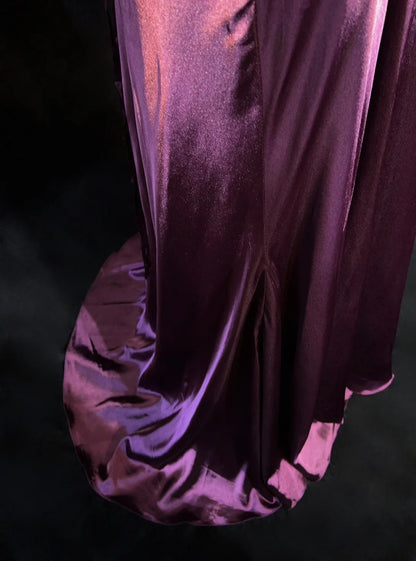 Vintage-Abschlussballkleider 90er Meerjungfrau Neckholder Traube rückenfrei mit Perlenbesatz langes, halboffizielles Abendkleid N3667