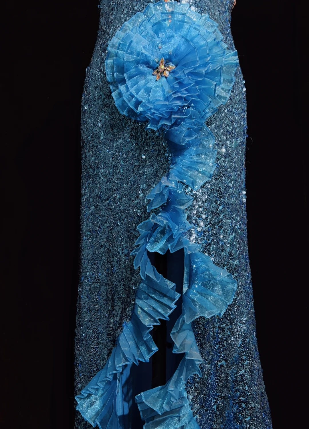Vintage Promkleider Inspo Meerjungfrau Sweetheart Royalblau Pailletten Lang 1990er Mit Perlen Abendkleider N3390