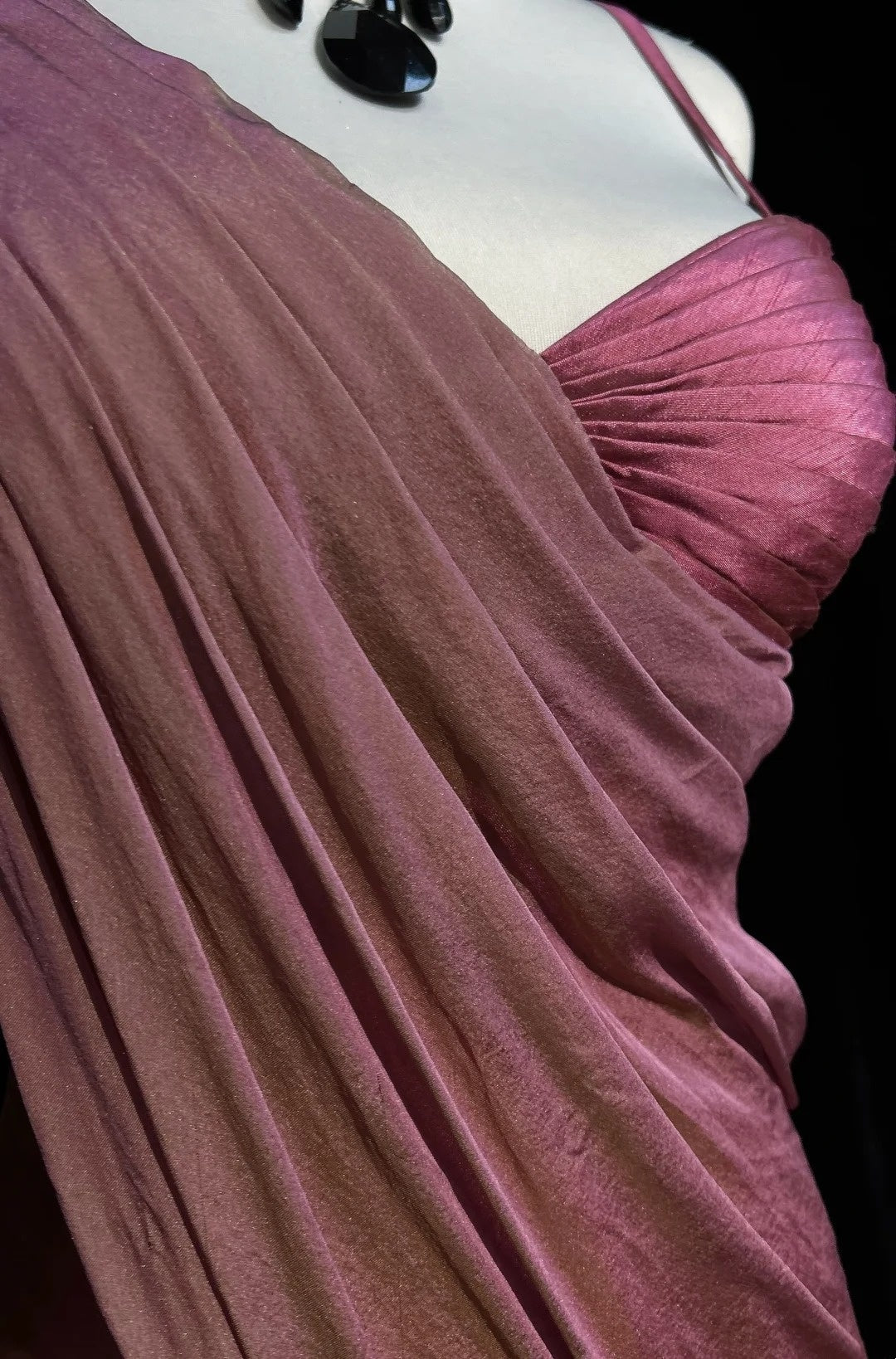 Robes de bal vintage des années 60, sirène asymétrique, bretelles, mousseline rose avec longue robe de bal à volants N3095
