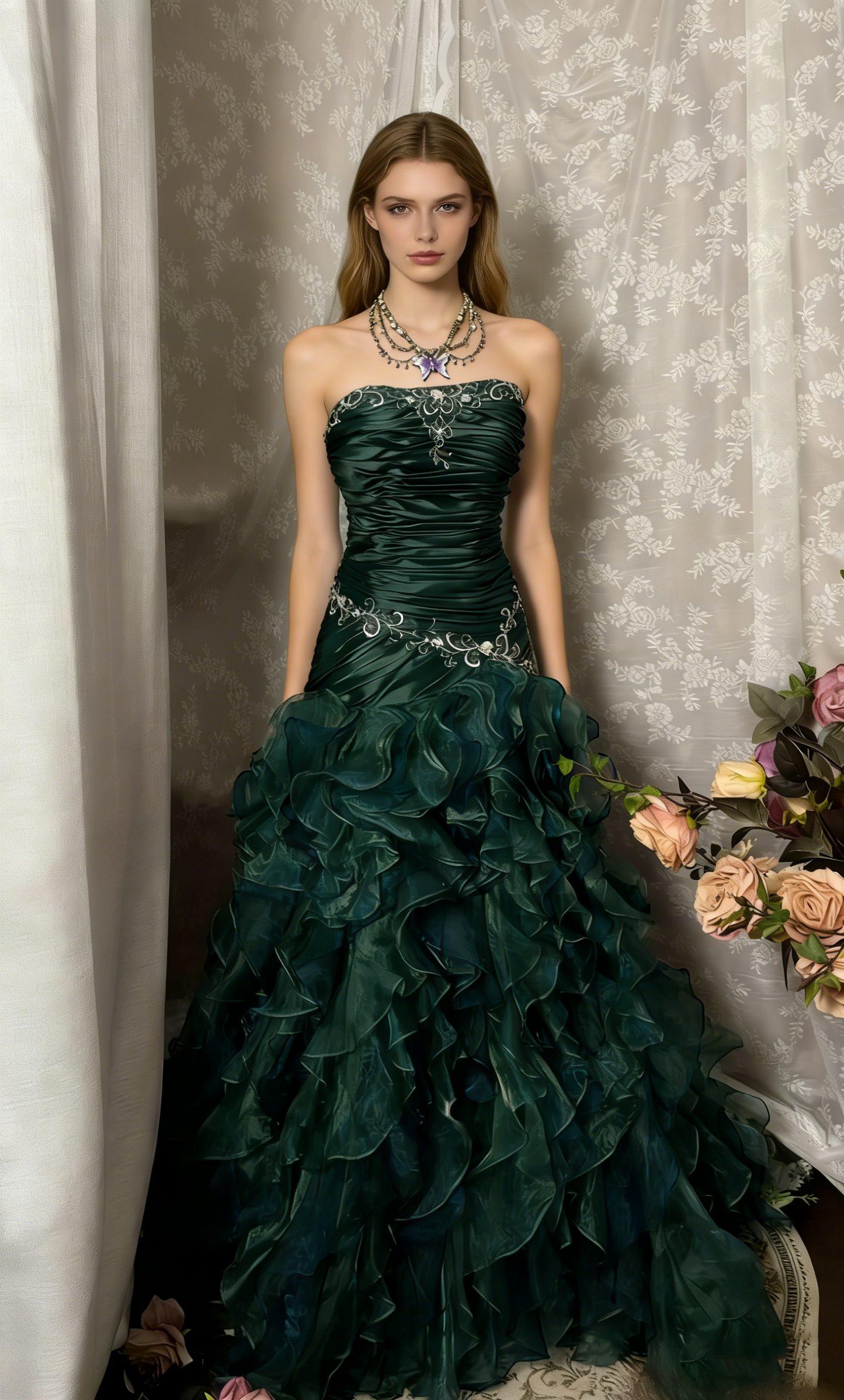 Vintage Ballkleid Meerjungfrau Trägerlos Dunkel Lila Gerafftes Langes 90er Abschlussballkleid Festliches Abendkleid A350
