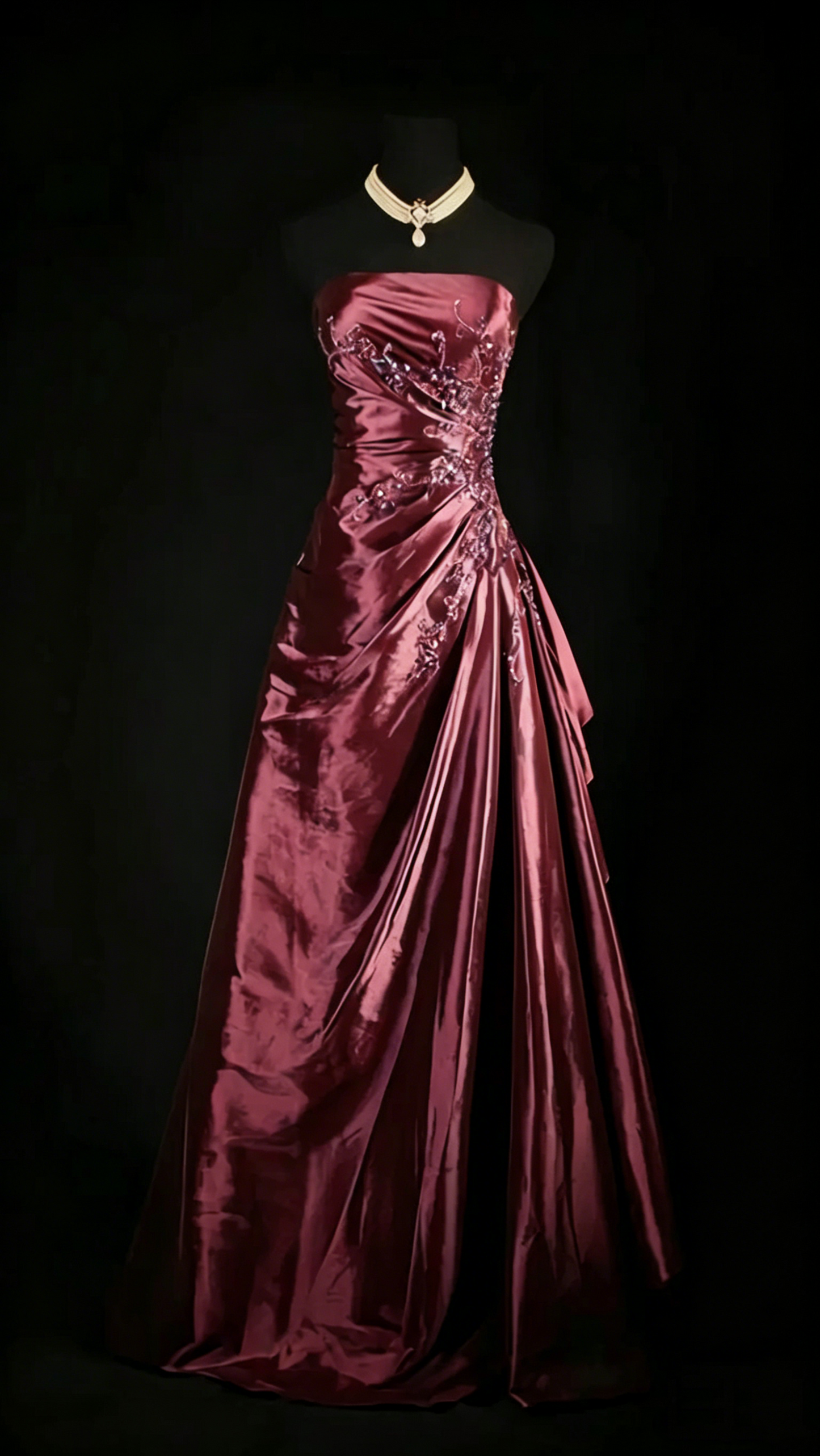 Cute Ball Gown Strapless Navy Blue Satin With Ruffles Long Evening Gowns Prom Dresses N3043
