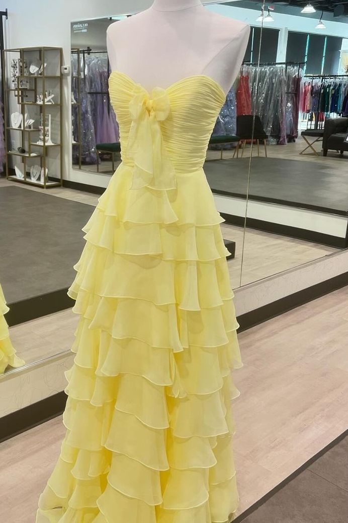 Chiffon Fuchsia Sweetheart Tiered Ruffles Prom Dress with Multi Layers A line 2026 Formal Evening Gowns AB507