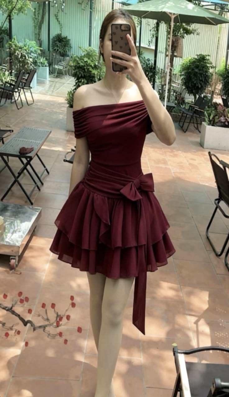 Pretty Sheath Off The Shoulder Burgundy Chiffon Mini Homecoming Dresses Short 17th Birthday Outfits RB4226